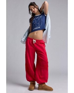 Out From Under Brenda Star Patch Jogger Sweatpant - Red