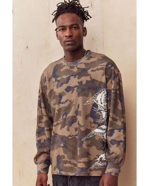 Ed Hardy Uo Exclusive Camo Waffle T-shirt - Brown