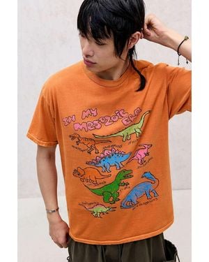 Urban Outfitters Uo Orange Dino Doodle T-shirt