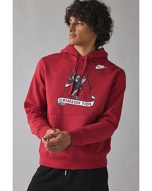 Fanatics Alabama Crimson Tide Team Logo Graphic Nike Legacy Club Fleece Hoodie Sweatshirt - Red