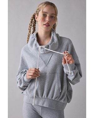 Out From Under Hear Me Out Drawstring Mockneck Pullover Top - Gray