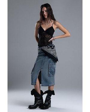 Miss Me Karla Cargo Midi Skirt - Gray
