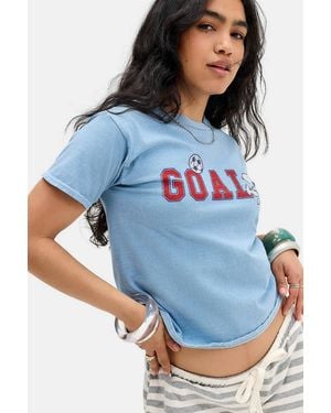 Urban Outfitters Uo Snoopy Goal Relaxed T-shirt - Blue