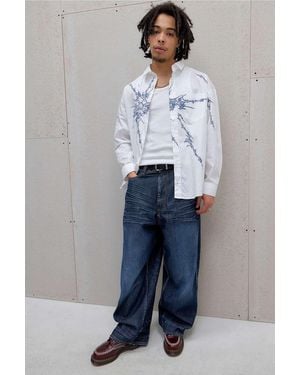 Jaded London Uo Exclusive Spike Tattoo Shirt - Blue