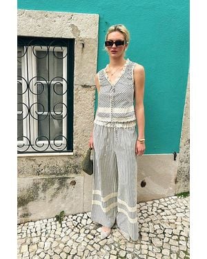 Amy Lynn Sloane Stripe Cotton Wide Leg Pants Pant - Multicolor