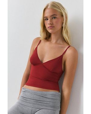 Out From Under Je T'Aime Mesh Cropped Cami - Red