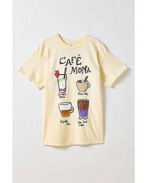 Urban Outfitters Café Drinks Graphic Tee - Metallic