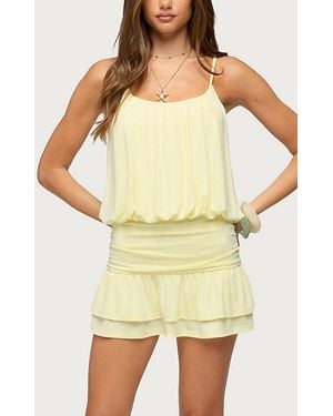 Edikted Heidey Ruffle Mini Dress - Yellow