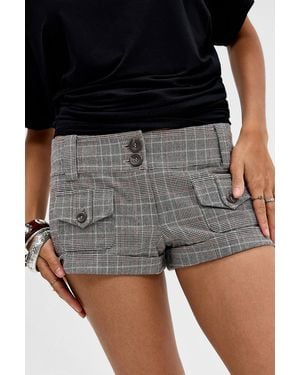 Silence + Noise Silence + Noise Rosie Check Micro Shorts - Black
