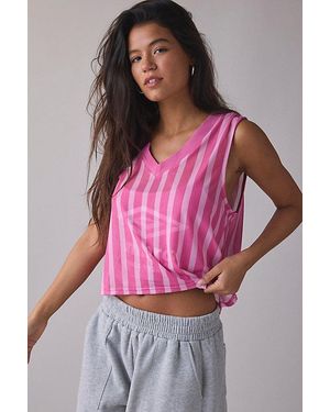 Umbro Uo Exclusive Layered Mesh Jersey Tank Top - Pink