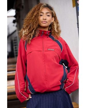 iets frans... Tyla Panelled Shell Jacket - Red