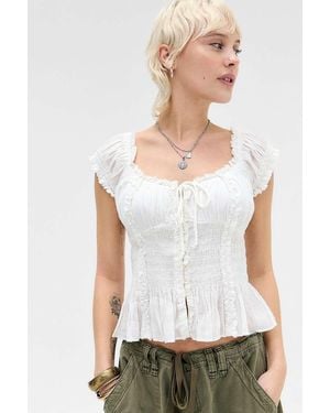 Kimchi Blue Mabel Smock Blouse - White