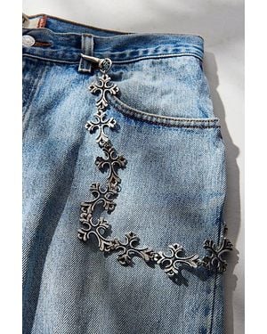 Urban Outfitters Multi Cross Charm Wallet Chain - Blue