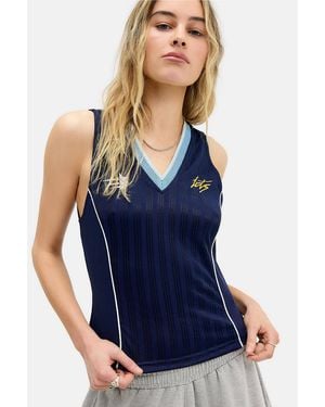 iets frans... V-neck Tank Top - Blue