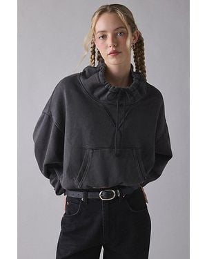 Out From Under Hear Me Out Drawstring Mockneck Pullover Top - Gray