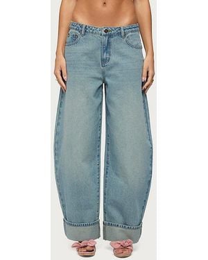 Edikted Kella Low Rise Baggy Jeans - Blue