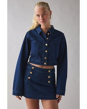 Abrand Jeans Cropped Denim Jacket - Blue