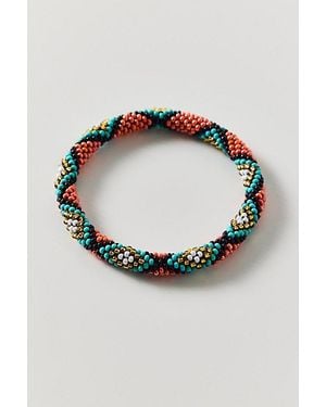 Urban Outfitters Colourful Beaded Rope Bracelet - Orange