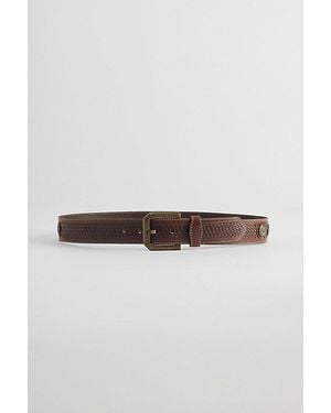 Urban Outfitters Tooled Western Belt - Gray