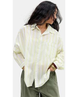 BDG Alex Breezy Stripe Shirt - Black