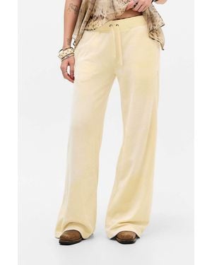 Juicy Couture Uo Exclusive Butter Yellow Velour Track Trousers - Natural