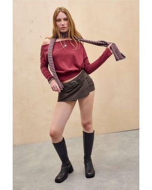 Silence + Noise Silence + Noise Cassie Drape Off-shoulder Top - Pink