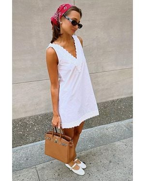 WeWoreWhat V-Neck Lace Poplin Mini Dress - Black
