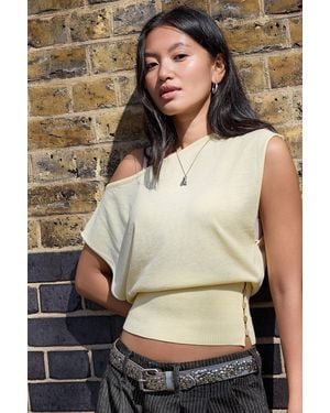 Urban Outfitters Uo Shay Off-shoulder Button Top - Natural
