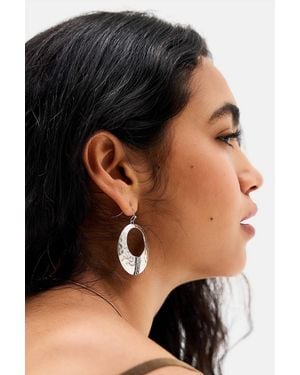 Silence + Noise Silence + Noise Hammered Circle Hoop Earrings - Black
