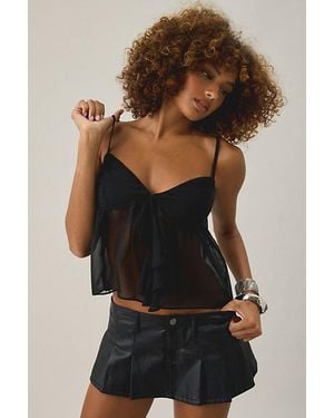 Kimchi Blue Stacy Sheer Ruffle Babydoll Cami - Black