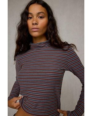 BDG Turtleneck Long Sleeve Spill The Tee - Purple