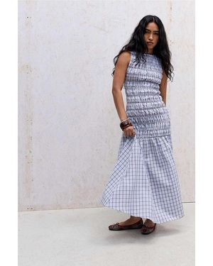 Daisy Street Lagoon Check Maxi Dress - Blue