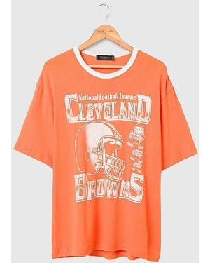 Junk Food Nfl Oversized Ringer Tee - Orange