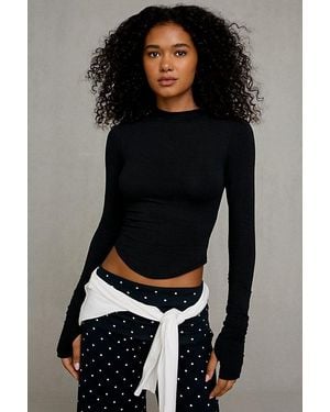Out From Under Bec Mockneck Long Sleeve Tee - Black