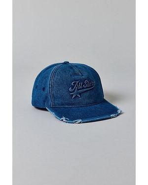 Urban Outfitters All Stars Distressed Denim Snapback Hat - Blue