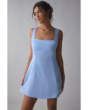 Urban Outfitters Uo Bri Double Bow Satin Mini Dress - Blue