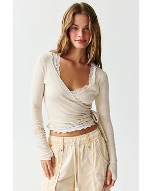 Out From Under Bec Ballet Wrap Top - Natural