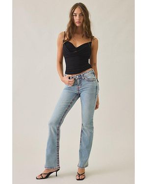 TRUE RELIGION Becca Big T Flap Mid-Rise Bootcut Jeans - Blue