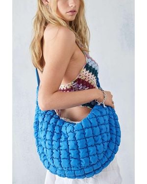 iets frans... Quilted Popcorn Sling Bag - Blue