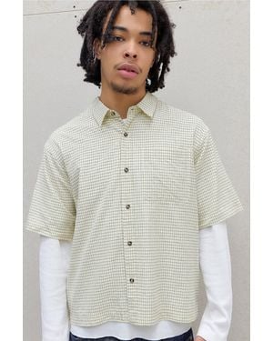 BDG Ivory Mini Check Shirt - Natural
