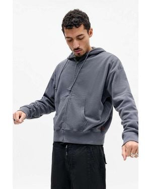 BDG Blue Waffle Zip Thorugh Hoodie