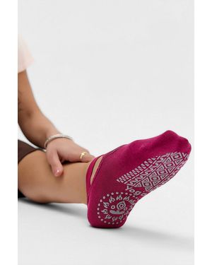 Out From Under Non-slip Pilates Cut Out Socks - Pink