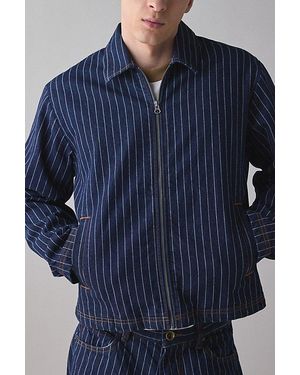 Urban Outfitters Uo Fountain Denim Pinstripe Jacket - Blue