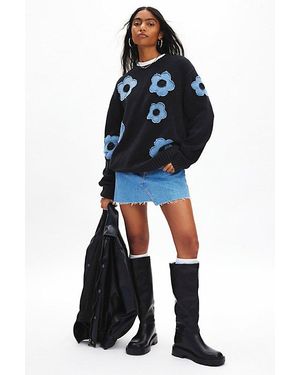 Vintage & ReMADE by UO Remade By Uo Flower Patch Sweater - Blue