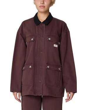 Obey Fritz Oversized Denim Barn Jacket - Purple