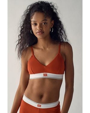 Hanes Uo Exclusive Jersey Knit Triangle Bralette Top - Orange