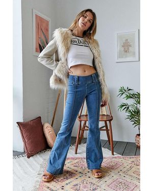 Urban Outfitters Uo 90s Faux Suede & Fur Jacket - Natural