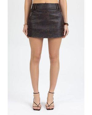 Miss Me Leanne Leather Mini Skirt - Black