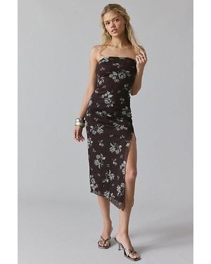 Urban Outfitters Uo Samara Mesh Strapless Midi Dress - Multicolour