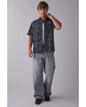 Cookman Paisley Chef Shirt Top - Grey